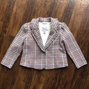 JANIE and JACK Plaid Blazer w/Ruffled Lapel, 18-24